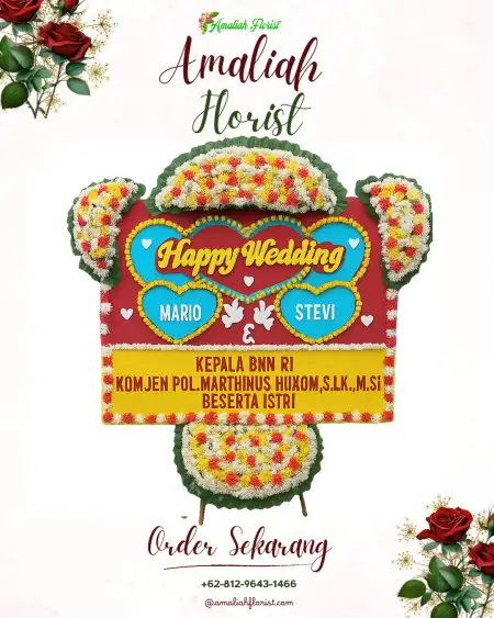 Papan Bunga Pernikahan Berbah